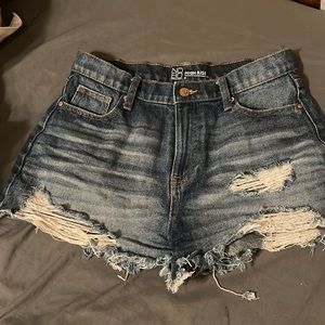 High rise jean shorts
